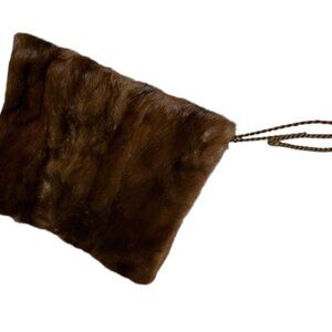 Brown Mink Hand Warmer Muff Excellent condition